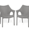 Supreme chairs Cambridge Heavy Plastic Chair | Oversized Arm Chair for Garden and Outdoor | 250Kg Weight Bearing Capacity | 6 Months Warranty (Champagne) | Set of 2 Chairs